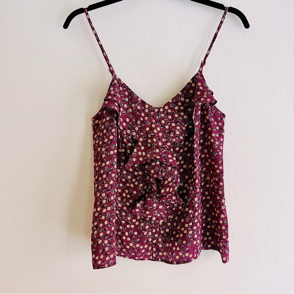 Silence + Noise Silk Ruffle Blouse